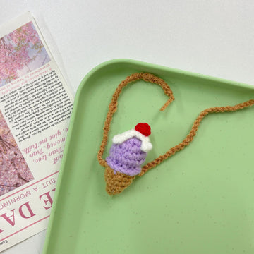 Labubu Crochet Ice cream Accessories Bundle - Handmade Mini Bags Food Props Kawaii Doll