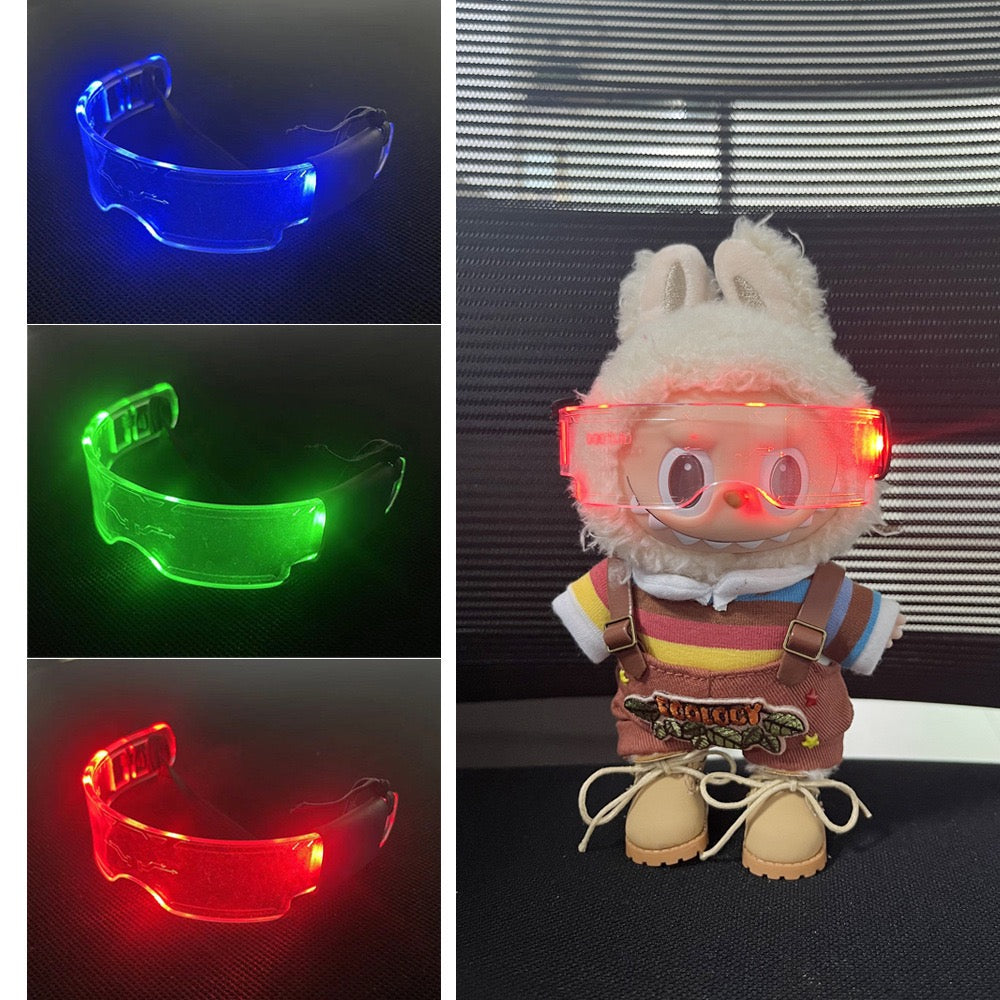 Labubu Fasion Cool Glowing Punk Tech Futuristic Glasses