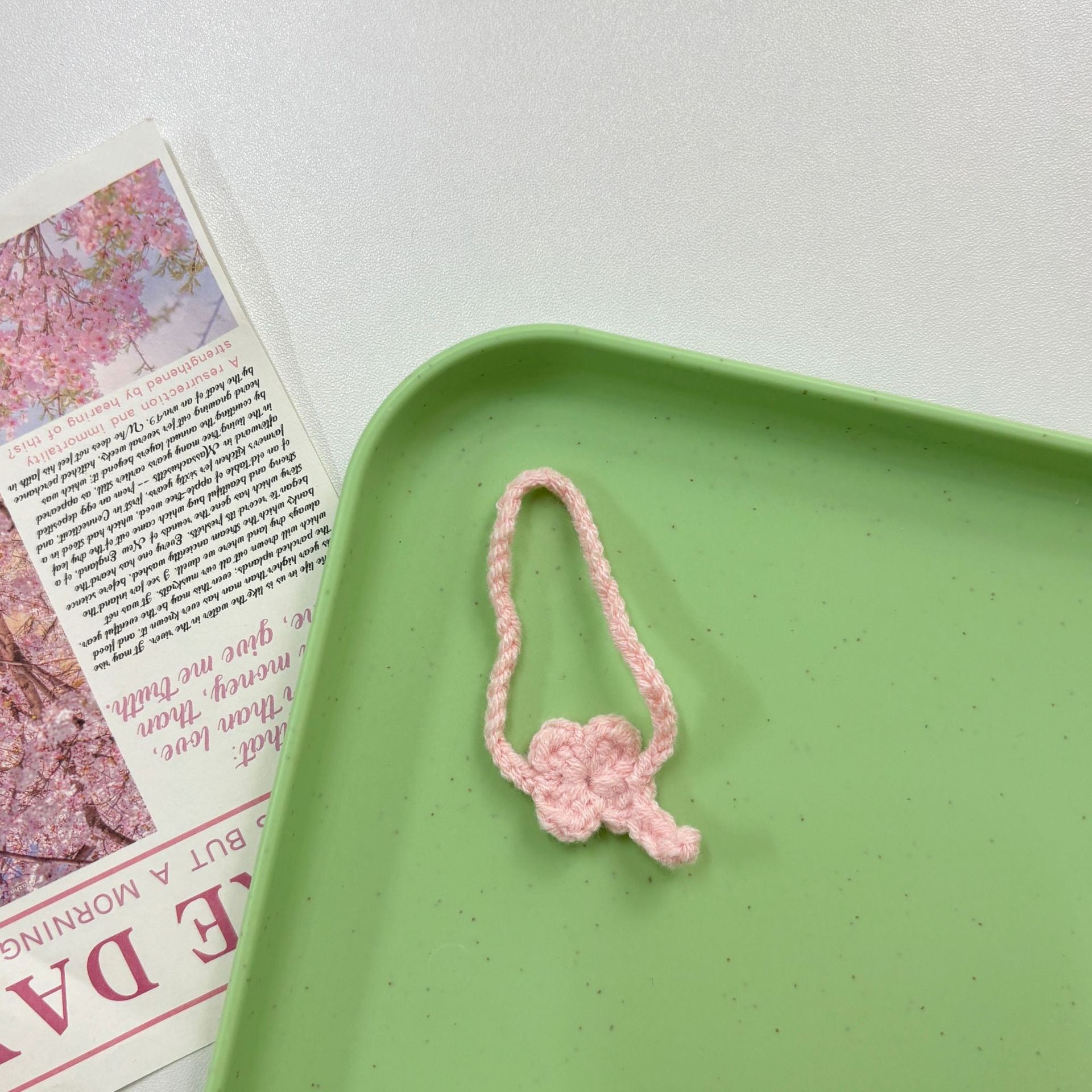Labubu Crochet Pink cherry blossoms Accessories Bundle - Handmade Mini Bags Food Props Kawaii Doll