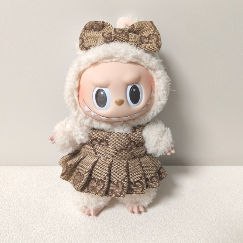 Labubu Monogram Pleated Skirt Outfit Set