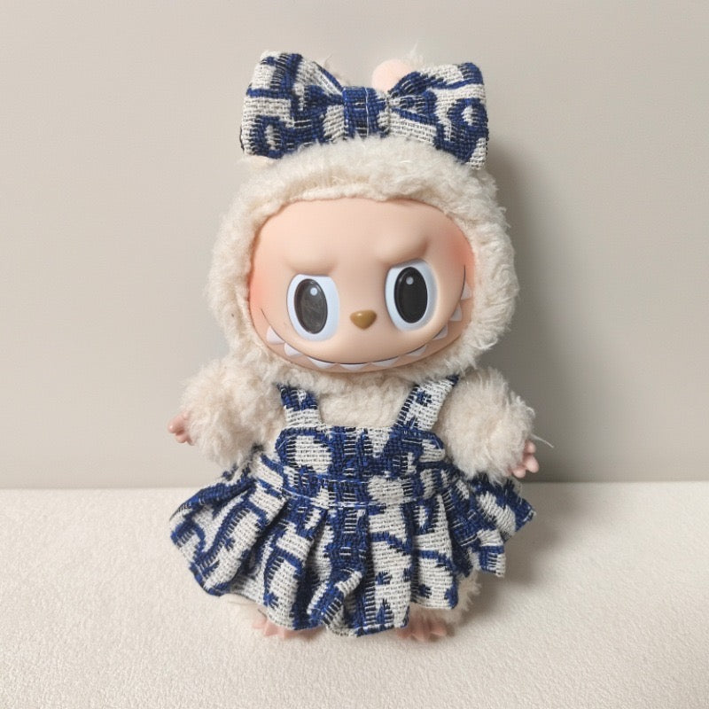 Labubu Monogram Pleated Skirt Outfit Set