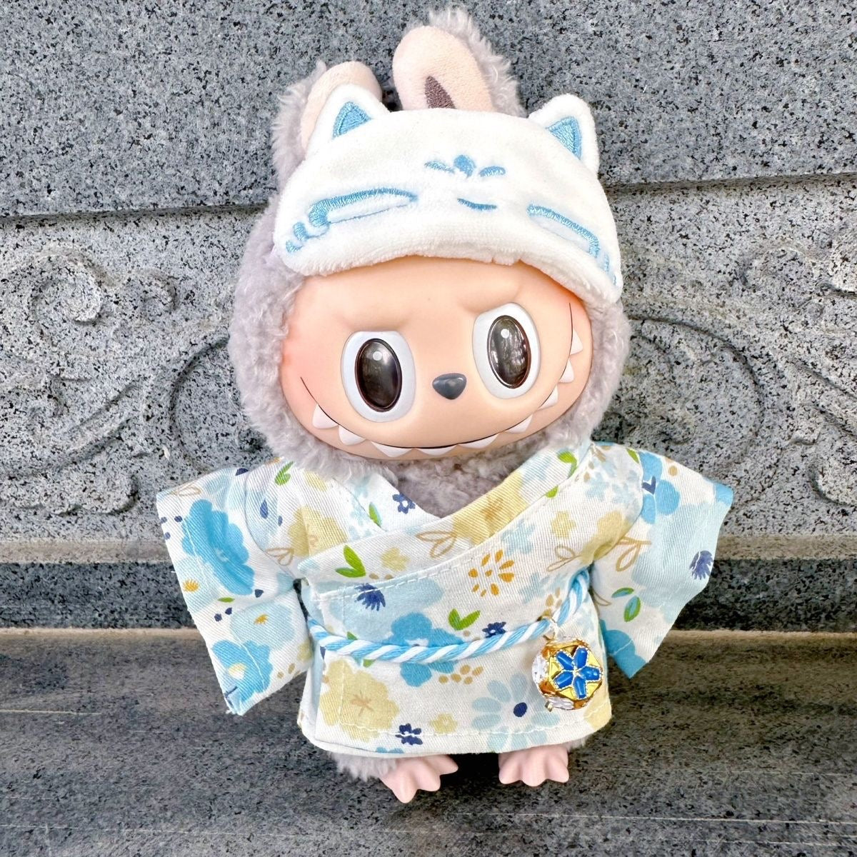 Labubu 🌸 Yukata & Fox Mask Set | Traditional Japanese Style