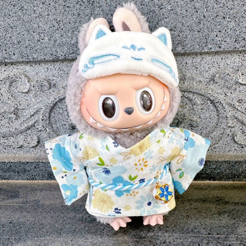 Labubu 🌸 Yukata & Fox Mask Set | Traditional Japanese Style