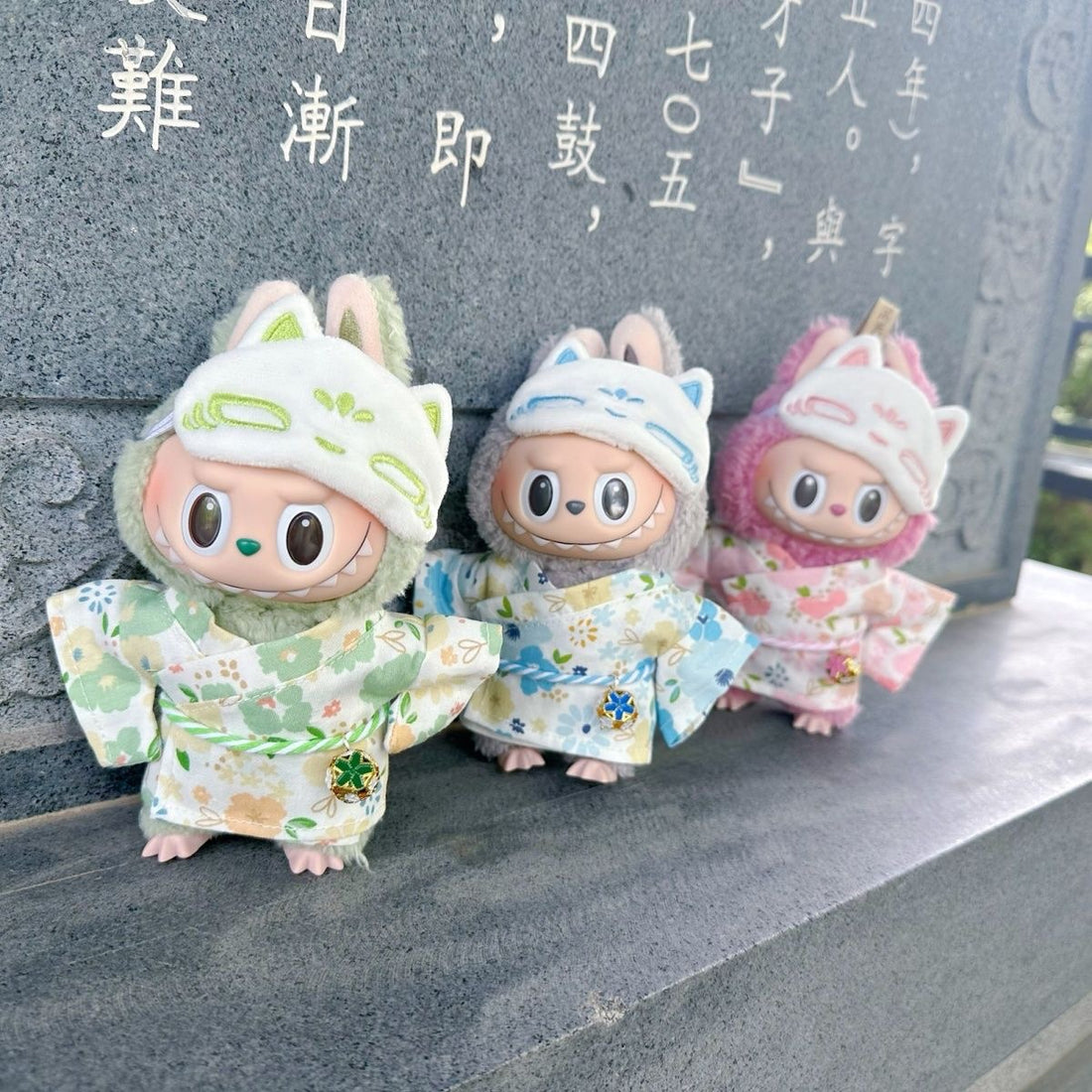 Labubu 🌸 Yukata & Fox Mask Set | Traditional Japanese Style