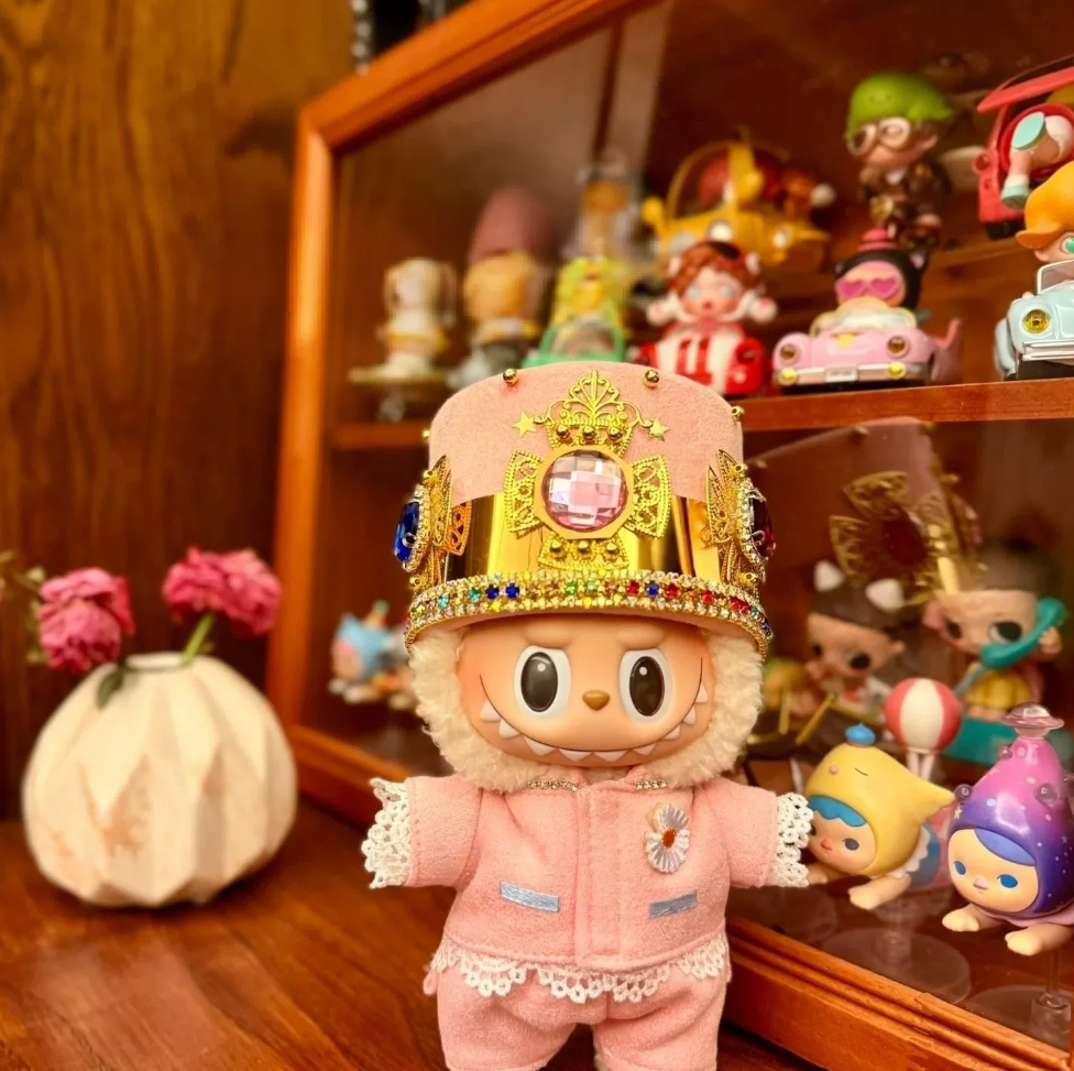 Labubu G-Dragon inspired Sunflower Crown & Pink Suit Set