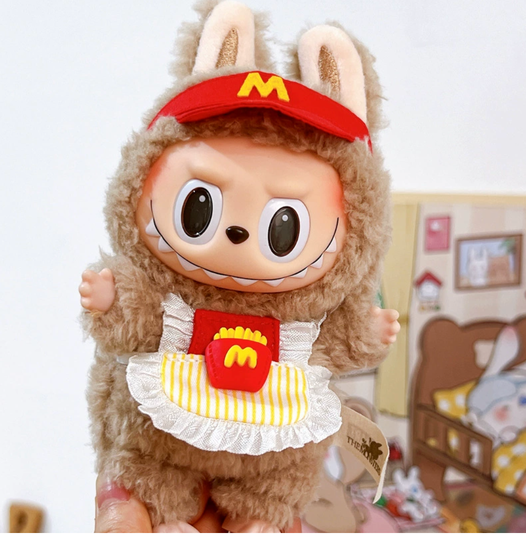 Labubu McDonald's-inspired plush outfit