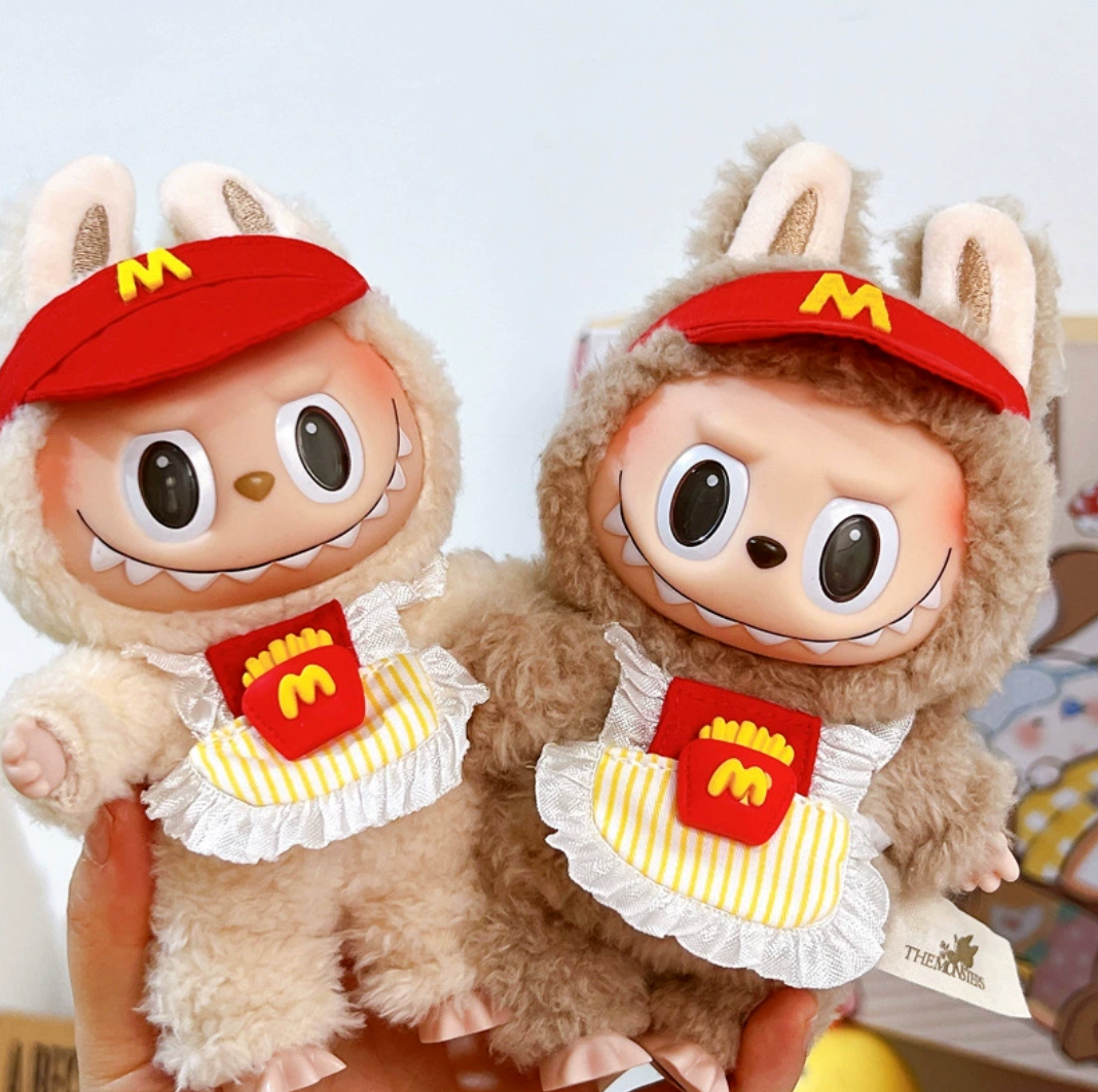 Labubu McDonald's-inspired plush outfit